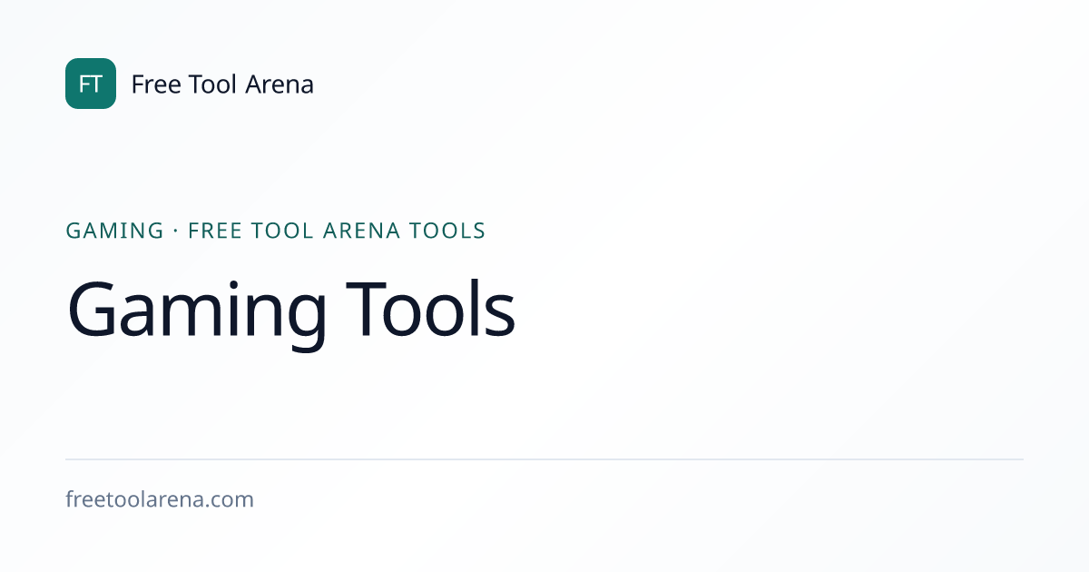 Gaming Tools | Free Tool Arena
