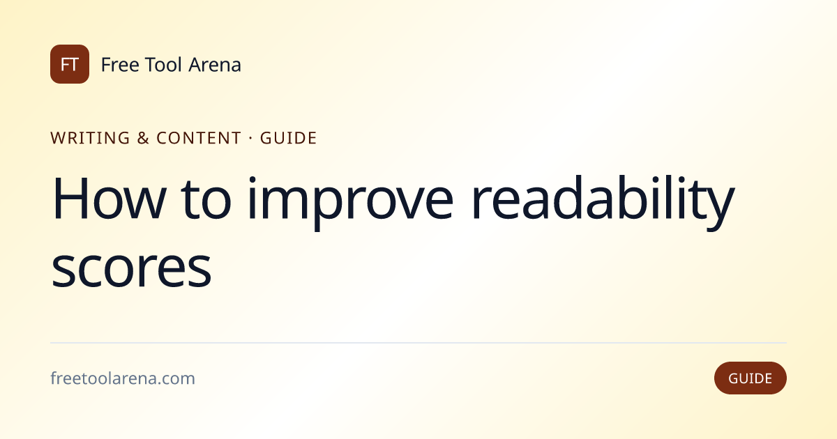 Analyze Readability Scores — Flesch to SMOG | Free Tool Arena
