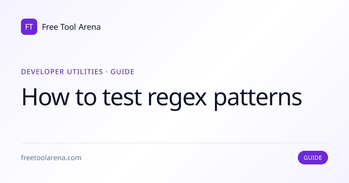 Test Regex Patterns — Live Match, Debug & Optimize | Free Tool Arena