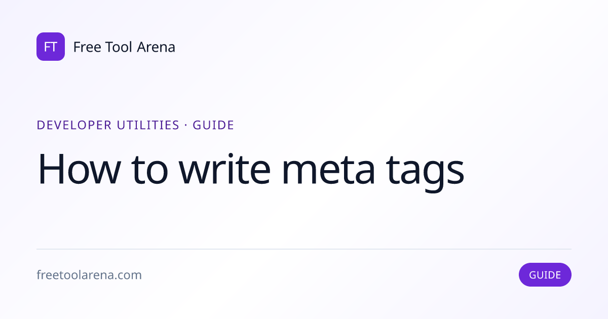 Validate Your Meta Tags for SEO and Social Media | Free Tool Arena