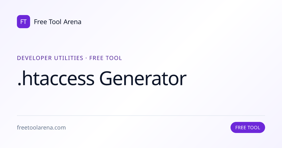 Generate Htaccess File for Apache | Free Tool Arena