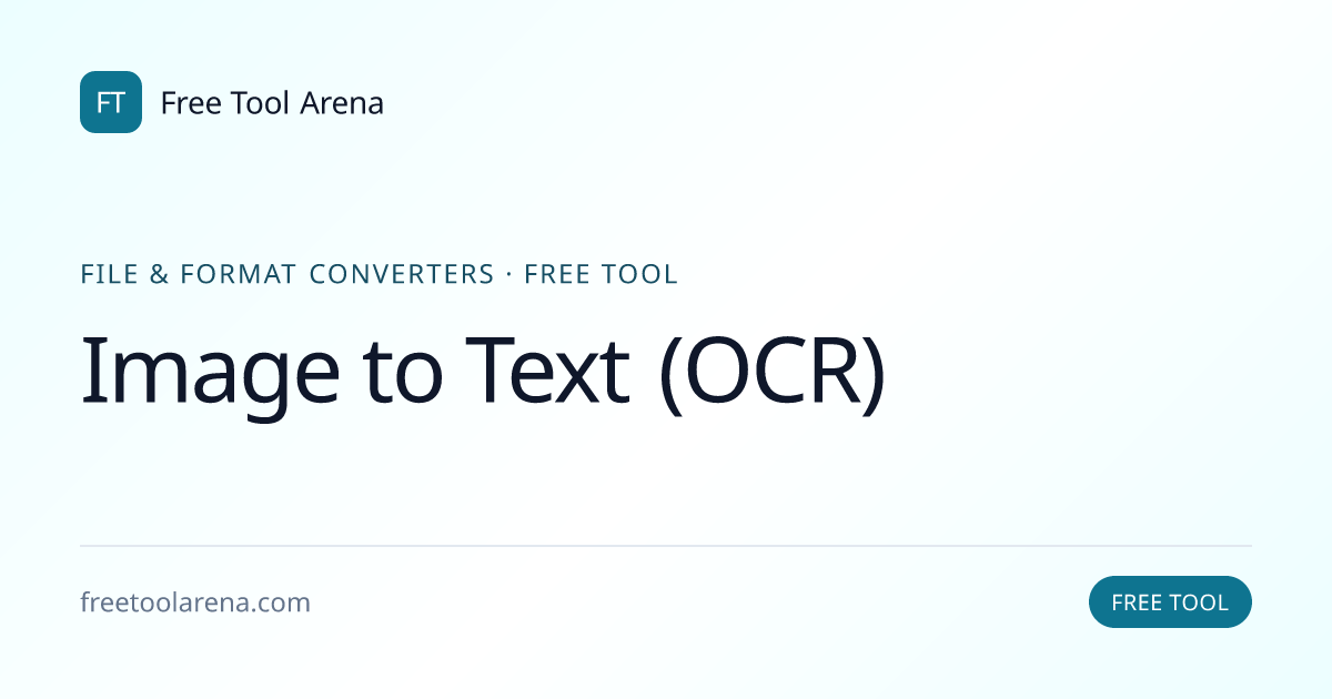 Extract Text from Image with OCR Online Free | Free Tool Arena