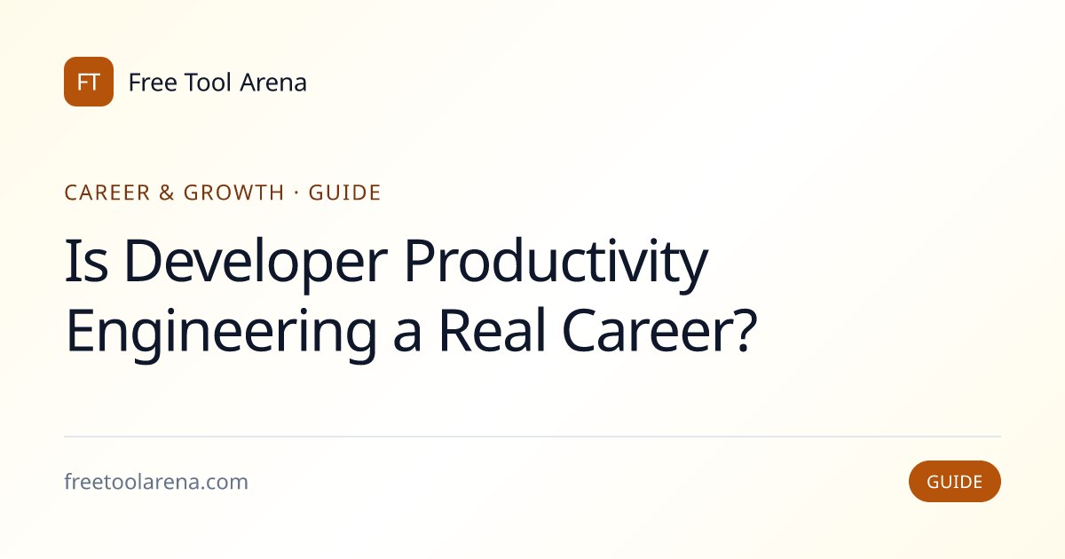 Is Developer Productivity Engineering a Real Career? | Free Tool Arena