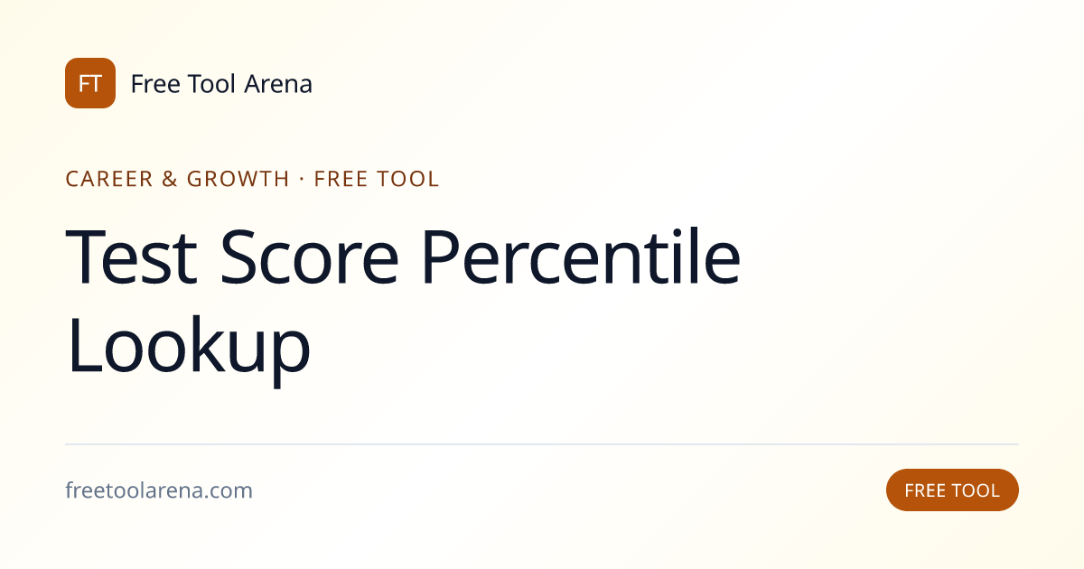 Test Score Percentile Lookup | Free Tool Arena