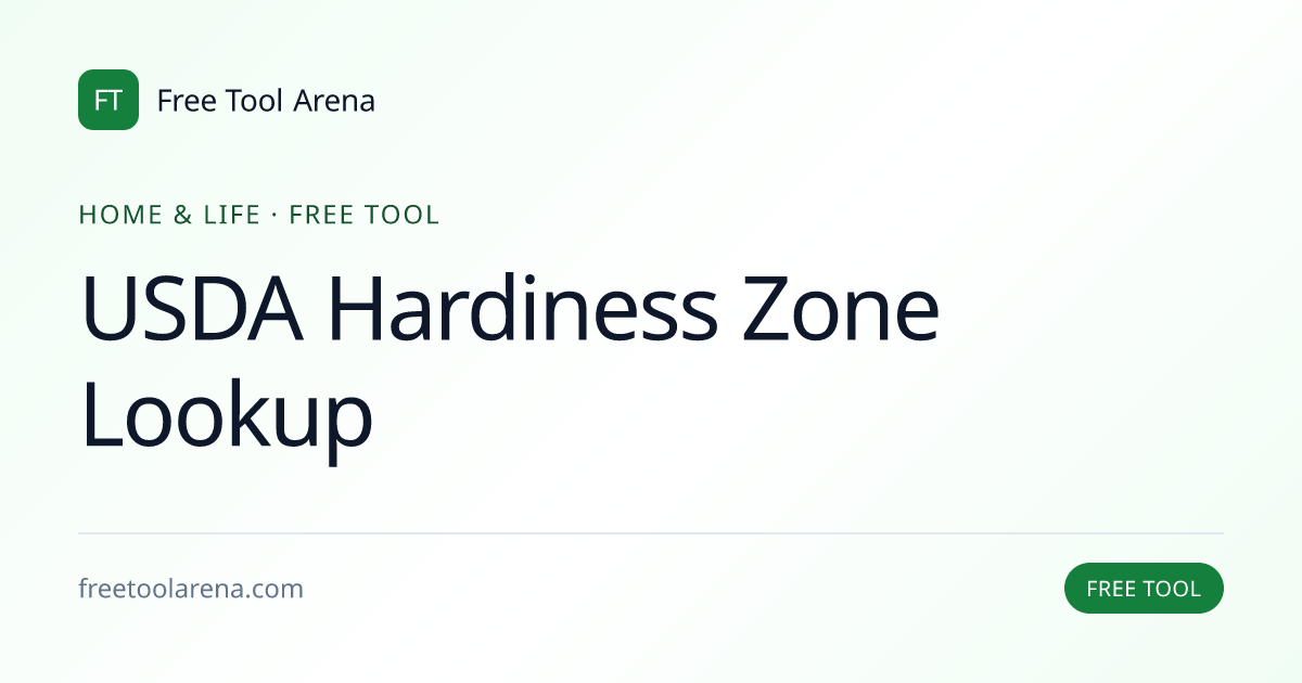 Find Your USDA Hardiness Zone by ZIP Code Lookup | Free Tool Arena