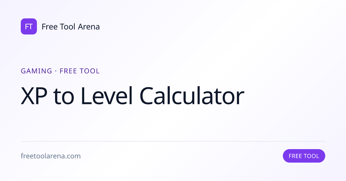 Calculate XP Time to Level-Up Online | Free Tool Arena
