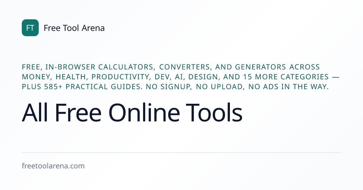 All Free Online Tools | Free Tool Arena